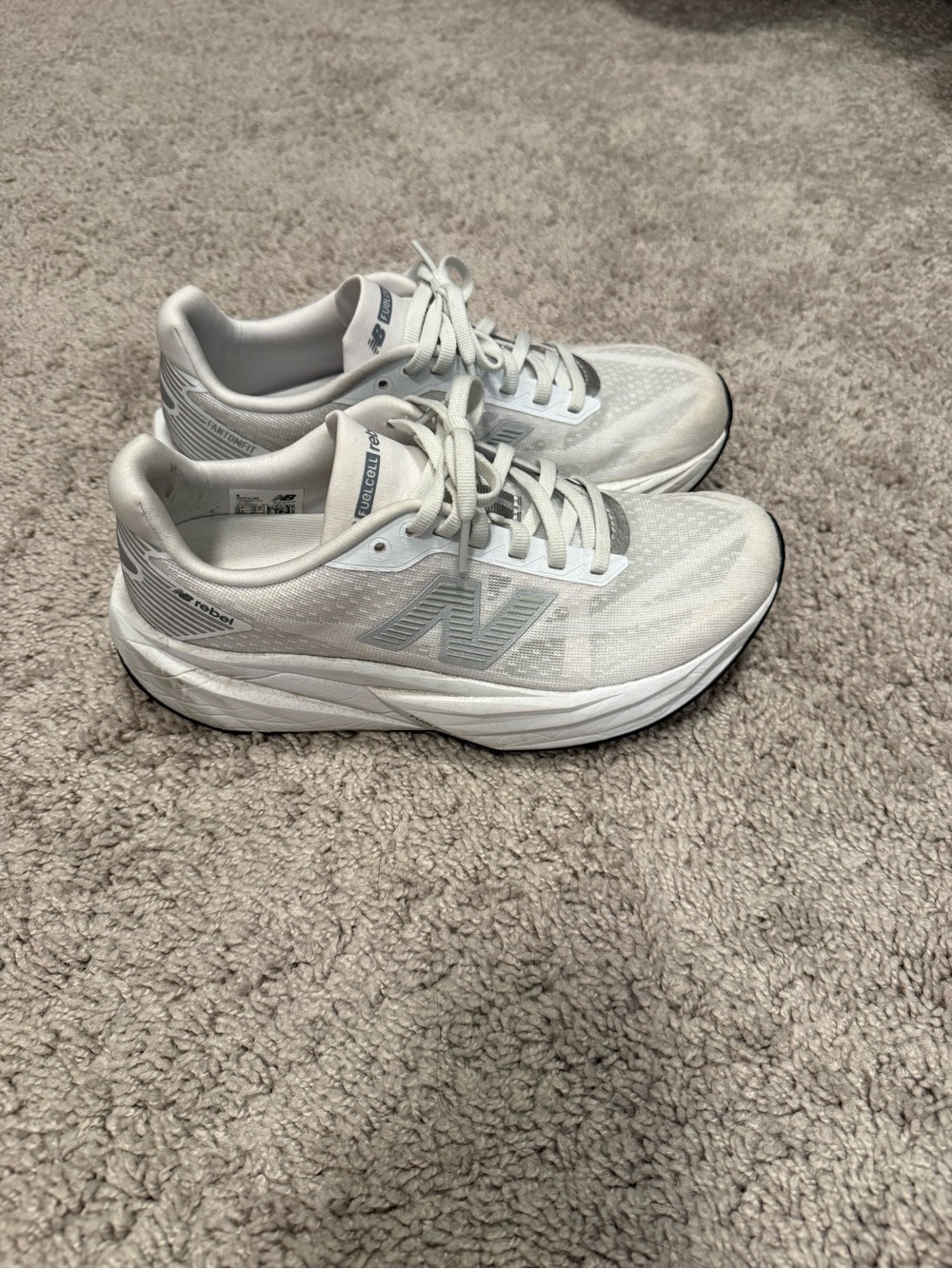 New Balance FuelCell Rebel Women’s Athletic Shoes - White, Gray, Silver Accents